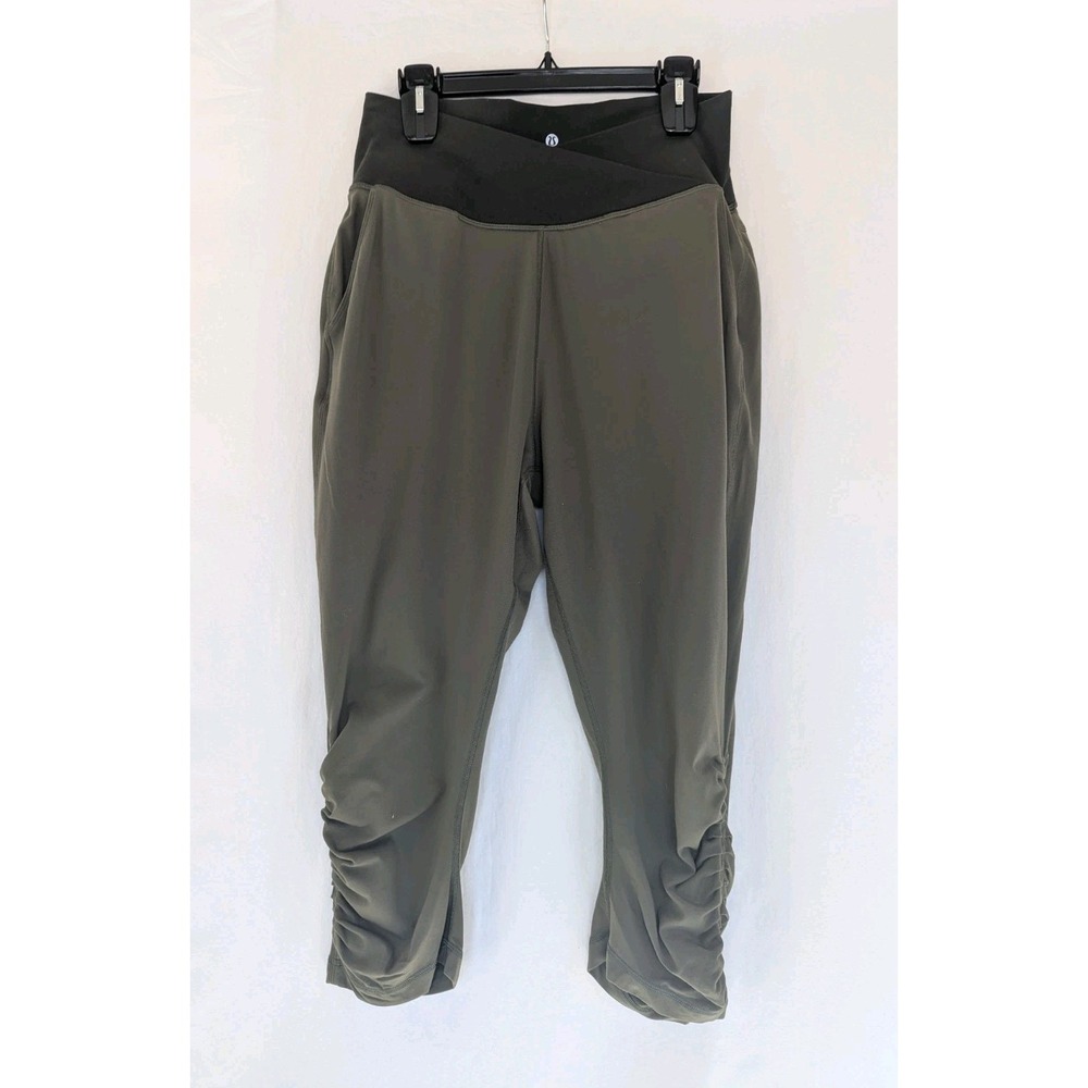 Lululemon Leggings Womens 12 Sunset Salutation Cropped Loose Fit Ruched Pockets